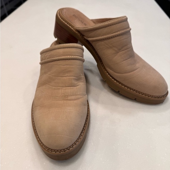 Donald Pliner Women's Sahara Crocco Wedge Mules Sand Size 8 - Picture 5 of 9